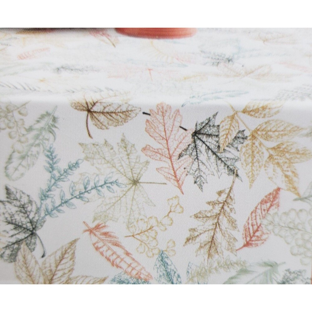 Printed Linen Tablecloth 70" Round (4-6 people) FALL LEAVES,AUTUMN ELEGANCE,BM